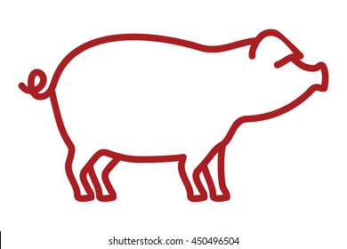 Pork outline vector icon