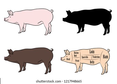 Pork parts variation set / Several  type and body parts