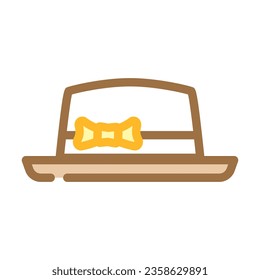 pork pie hat cap color icon vector. pork pie hat cap sign. isolated symbol illustration