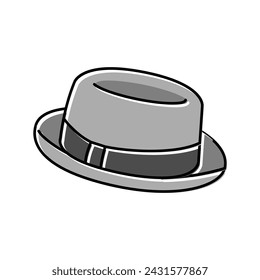 pork pie hat cap color icon vector. pork pie hat cap sign. isolated symbol illustration