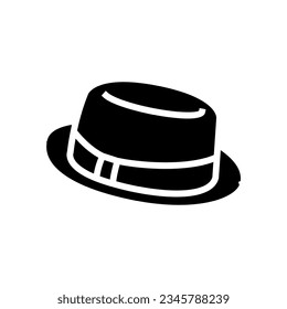 pork pie hat cap glyph icon vector. pork pie hat cap sign. isolated symbol illustration