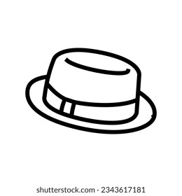 pork pie hat cap line icon vector. pork pie hat cap sign. isolated contour symbol black illustration