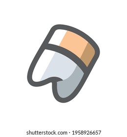 Pork pink Leg Vector icon Cartoon illustration
