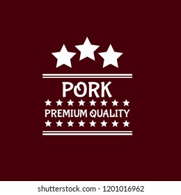 pork premium quality badge. vintage label