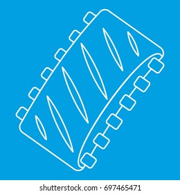 Pork ribs icon blue outline style isolated vector illustration. Thin line sign