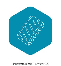 Pork ribs icon. Outline illustration of vector icon for web