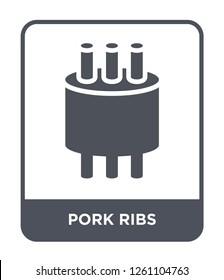 pork ribs icon vector on white background, pork ribs trendy filled icons from Culture collection, pork ribs simple element illustration
