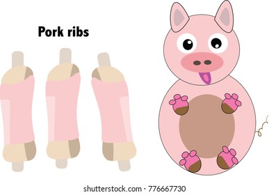 pork ribs illustration
