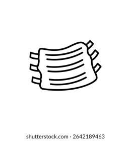 Pork Ribs Isolated On Transparent, Simple Graphic Style For Bbq