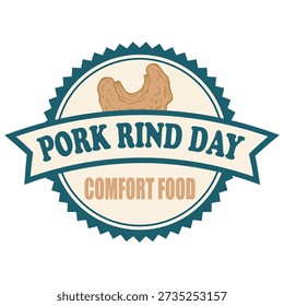 Pork Rind Day sticker, vector illustration