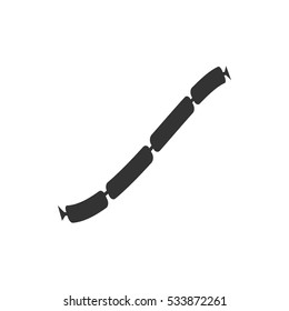 Pork sausage chain icon flat. Illustration isolated on white background. Vector grey sign symbol