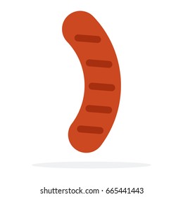 Pork sausage grilled vector flat design isolated on white