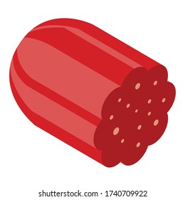 Icono de salchicha de cerdo. Isometric del icono vectorial de salchicha de cerdo para el diseño web aislado en fondo blanco