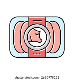 pork sausage meat color icon vector. pork sausage meat sign. isolated symbol illustration