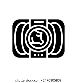 pork sausage meat glyph icon vector. pork sausage meat sign. isolated symbol illustration