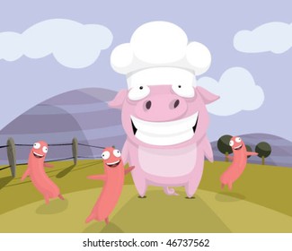 A pork and sausages.