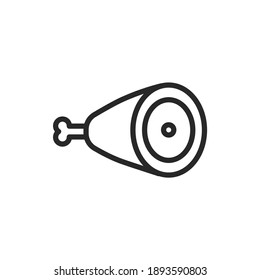Pork shank color line icon. Pictogram for web page, mobile app, promo. Editable stroke.