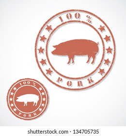 Pork stamp - vector illustration