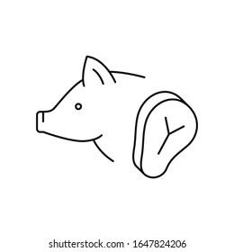 Pork vector icon line style 