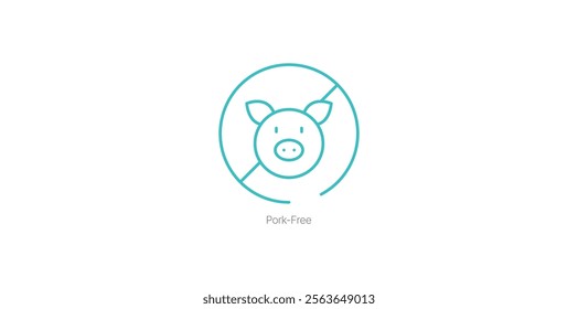Pork-Free Symbol Vector Icon for Halal and Kosher Food Labeling