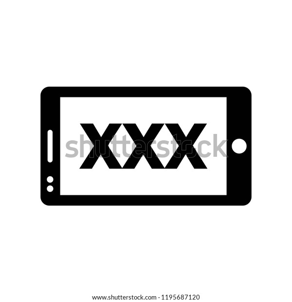 Porn Icon Mobile Symbol Black Isolated Stock Vector (Royalty ...