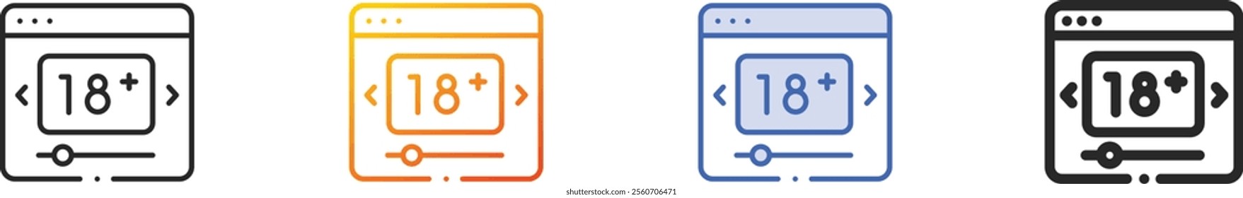 pornography icon.Thin Linear, Gradient, Blue Stroke and bold Style Design Isolated On White Background