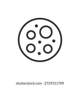 Porous round material, linear icon. Sponge or porous structure concept. Line with editable stroke.