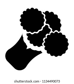 A porous vegetable with stem to show icon for broccoli 
