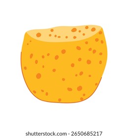 porous yellow sponge cartoon. kitchen bath, scrubber dishwashing, hygiene biodegradable porous yellow sponge sign. isolated symbol vector illustration