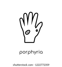 Porphyria icon. Trendy modern flat linear vector Porphyria icon on white background from thin line Diseases collection, editable outline stroke vector illustration