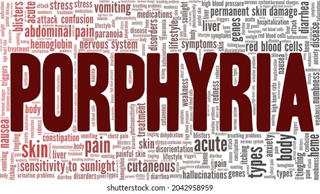 Porphyria, Vektorgrafik, Wolke einzeln auf weißem Hintergrund.