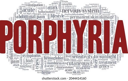 Porphyria, Vektorgrafik, Wolke einzeln auf weißem Hintergrund.