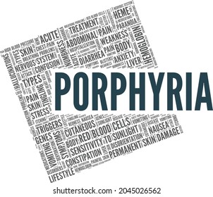Porphyria vector illustration word cloud isolated on a white background.