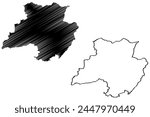 Porrentruy District (Switzerland, Swiss Confederation, Republic and Canton of Jura) map vector illustration, scribble sketch Bezirk Pruntrut map