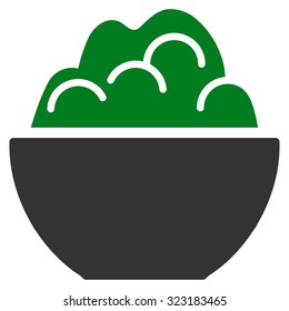 Porriage vector icon. Style is bicolor flat symbol, green and gray colors, rounded angles, white background.