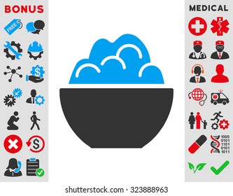 Porriage vector icon. Style is bicolor flat symbol, blue and gray colors, rounded angles, white background.
