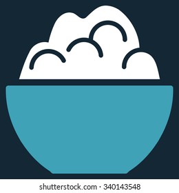 Porriage vector icon. Style is bicolor flat symbol, blue and white colors, rounded angles, dark blue background.
