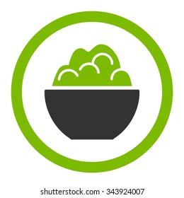 Porriage vector icon. Style is bicolor flat rounded symbol, eco green and gray colors, rounded angles, white background.
