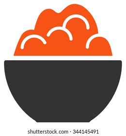 Porriage vector icon. Style is bicolor flat symbol, orange and gray colors, rounded angles, white background.