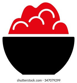 Porriage vector icon. Style is bicolor flat symbol, intensive red and black colors, rounded angles, white background.
