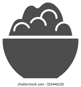 Porriage vector icon. Style is flat symbol, gray color, rounded angles, white background.