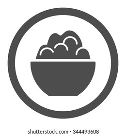 Porriage vector icon. Style is flat rounded symbol, gray color, rounded angles, white background.
