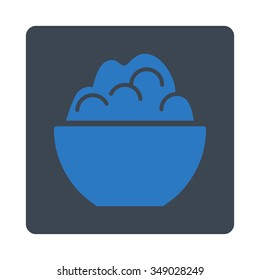 Porriage vector icon. Style is flat rounded square button, smooth blue colors, white background.