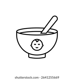 Porridge baby cereal icon outline set sign
