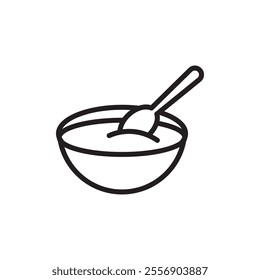 Porridge baby cereal icon Thin line art collection