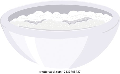 Porridge bowl hand drawn isolated on white