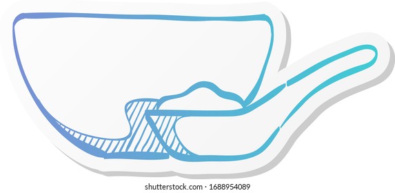 Porridge bowl icon in sticker color style.