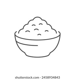 Porridge bowl line outline icon