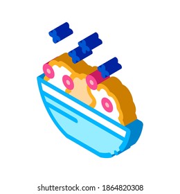 vector de icono de plato de avena. señal de plato de avena isométrica. ilustración de símbolo aislado de color