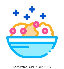 porridge dish icon vector. porridge dish sign. color symbol illustration